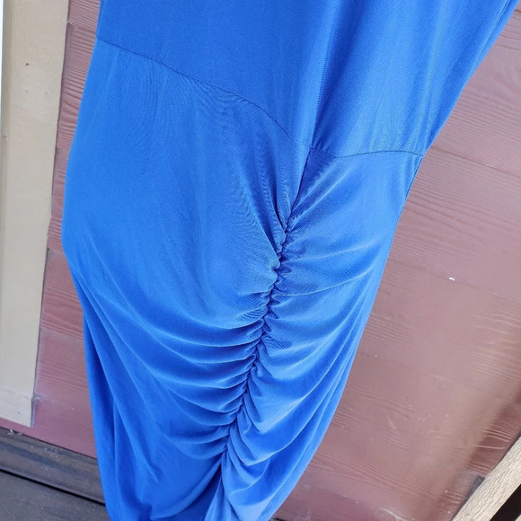 Myth Royal Blue Ruched Bodycon Dress Size XL - Picture 2 of 8